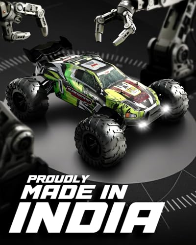 Tygatec 1:16 All Terrain Supersonic Rc Car, 45 Kph High Speed Remote Control Car with 2.4 Ghz Control, Electric Vehicle Off-Road Truck, 4X4 Wheel Drive Trucks Rechargeable Batteries,Green