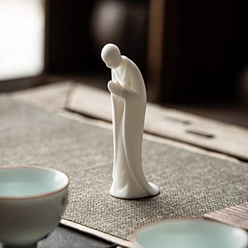 Estatua de Buda Zen de Porcelana Blanca para Decoración miniatura 2