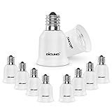 DiCUNO E17 to E26 Adapter, Intermediate E17 Socket to Standard E26 Socket Converter, LED Light Bulb Converter, Max Wattage 200W, 200℃ Heat Resistant (10-Pack)