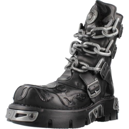 New Rock M-727-s5 Bottes Plate-forme en Cuir Véritable Premium