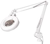 Voltaje: 100 - 240v. Outletdelocio. Lampara Flexo-Lupa con luz Fluorescente. Lente 3 aumentos