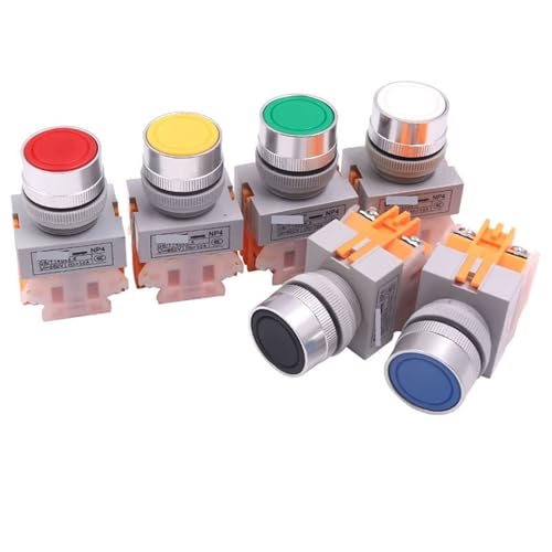 Interrupteur à bouton-poussoir Np4-11Bn plat noir de 22mm pour commande de démarrage