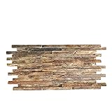23 3/4'W x 11 7/8'H x 3/4'P Stacked Boat Wood Mosaic Wall Tile, Natural Finish