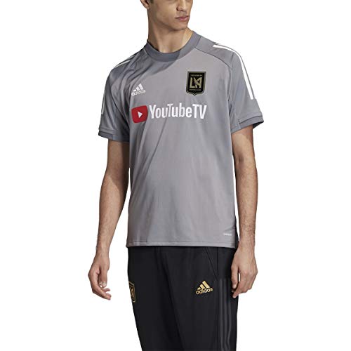 adidas Los Angeles Fc Adult Soccer Training Jersey Grey/White L