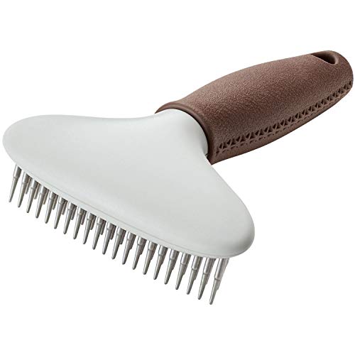 Hunter SPA Entwirrungsstriegel zweireihig, zum Entfernen von losem Haar und Schuppen, 16 x 11,5 cm