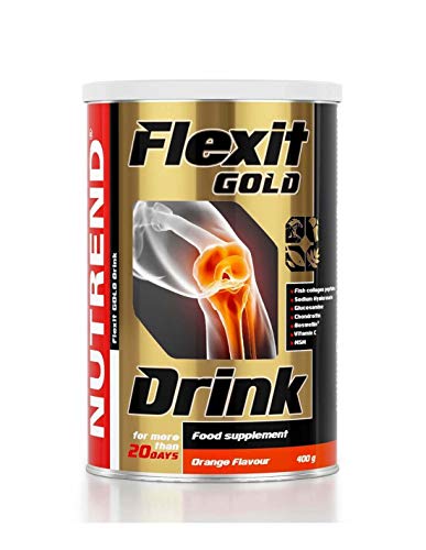 Nutrend FLEXIT Gold Drink 400g Orange Flavor containing nine active ingredients the special fish collagen peptide Naticol® Glucosamine, MSM Viatmins B6, C, D Chondroitin Sodium