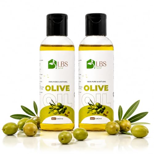 Image of LBS Pure Sweet Oils - 100% Extra Virgin Natural Cold-Pressed, Moisturizing Oils For Skin, Hair & Nails - Rich In Vitamins E & A, Hair Growtth, Softens Skin 100Ml (100ml Pack of 2, Olive)