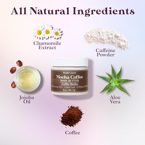 Purple Canyon Sunrise Energy Whipped Body Butter 2 Oz | Coffee Mocha Moisturizer Infused With Caffeine | Body Lotion With Jojoba Oil And Aloe Vera For Skin Care thumb #1