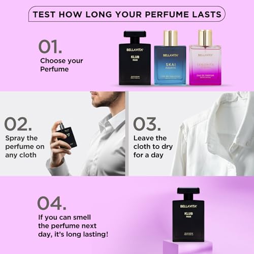 Image of Bella Vita Luxury KLUB | Long Lasting Eau De Parfum 100ml Perfume for Man | Lemon, Rose and Vanilla | Musky, Spicy and Woody Premium Fragrance for Men