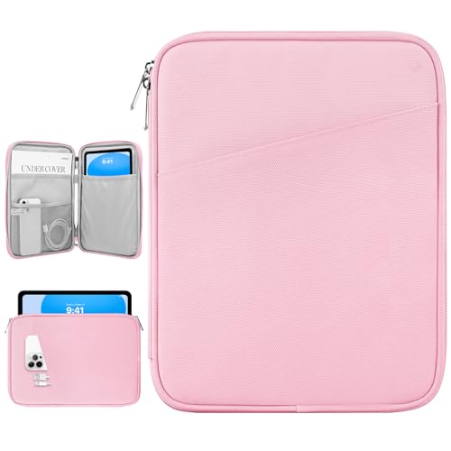 Image of Dadanism 9-11 inch Tablet Sleeve Bag Carrying Case for iPad (A16) 11th Gen 11 inch, iPad 10th Gen 10.9 inch Air 5 /4, iPad Air M4 /Pro 11 inch, iPad 9 /8 /7th, Galaxy Tab A11+ Plus 11 inch, Remarkable 2 10.3 inch, Flowers Pink