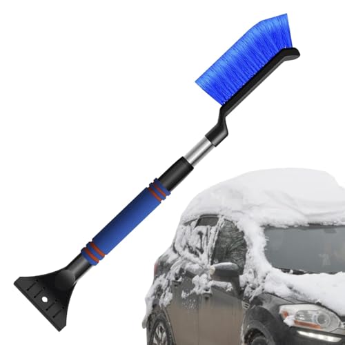 DAWCBVJQ Pala utilitaria portátil, Pala de Nieve con Cepillo de Nieve Extensible - Palas de Nieve antigrietas de Alta Resistencia,Cepillo para Nieve de Larga duración, Escoba para Nieve, Herramienta