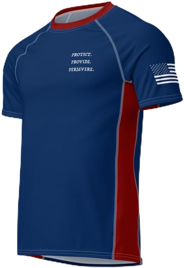 Protect Provide Persevere - No Gi Jiu Jitsu Rash Guard - Blue