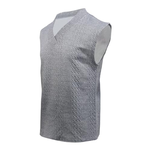 Mens Sweater Vest Relaxed Fit V Neck Sleeveless Knitted Pullover Cable Knitted Casual Soild Loose Oversized Waistcoat4