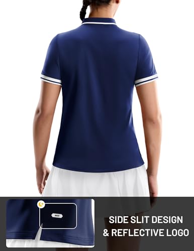 Image of MIER Golf Polo Shirts for Women - 1 /4 Zip Short Sleeve Tennis Tops, Dry Fit