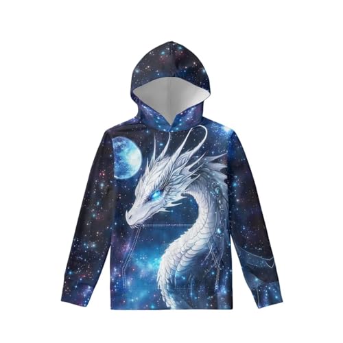 Image of WELLFLYHOM Boys Hooded Sweatshirts Hoodie Pullover Cool Graphic Crewneck Blouses Size 6-16