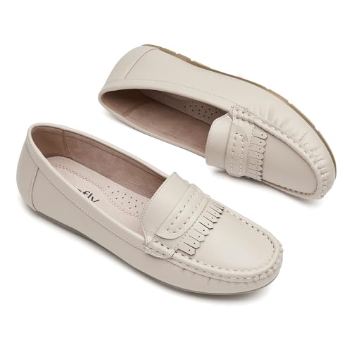 Image of Women's Business Loafers Work Casual Flats Shoes Lightweight Penny PU Leather Slip On Walking Shoes