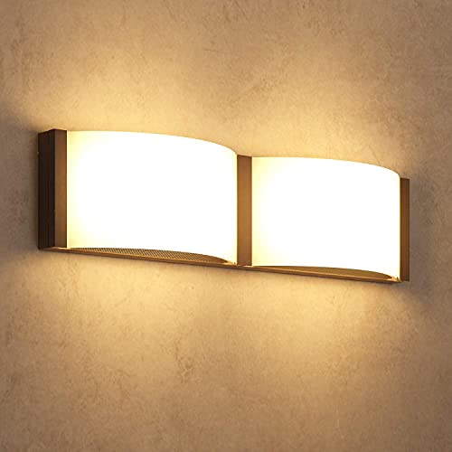 GetInLight LED Bathroom Vanity Light Fixtures Over Mirror, 18 Inch, 17W, 3000K(Soft White), Brushed Nickel, Frosted Glass, Modern Wall Sconce, Dimmable, ETL Listed, Damp Location Rated,IN-0404-2-SN-30