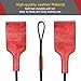 Extra-Long 24 Inch Horse Riding Whip, Embossed Red Handmade Riding Crop, Perfect for Training Shows and Costumes Equestrian Horse Whip, Leather Head with Non-Slip Handle (Classic Handle+3pcs Head)
