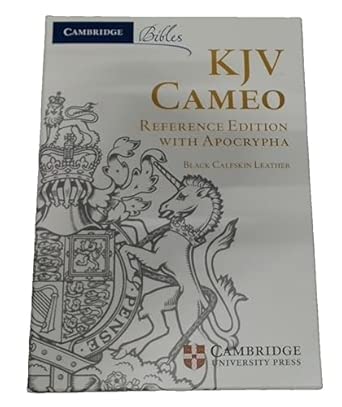 KJV Cameo Reference Bible with Apocrypha, Black Calfskin Leather, Red ...