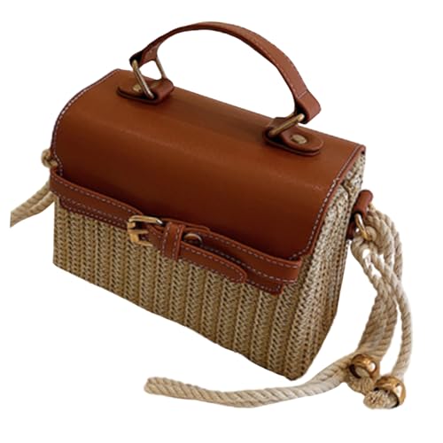 Sac à main bandoulière femme en paille ajourée et pochette été chic