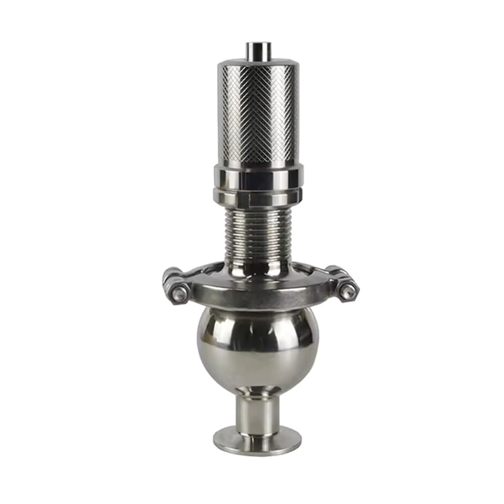 Valvola Di Sicurezza Sanitaria Regolabile A Tre Morsetti Da 1 "-2" | Valvole Di Scarico Proporzionali SS304/316L, Tenuta FKM, Intervallo Di Pressione 2-9 Bar For Sistemi Igienici(SS304,1-1/2")