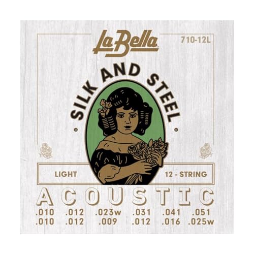 La Bella 710-12L 12-String Silk & Steel Light Acoustic Guitar String 10-25