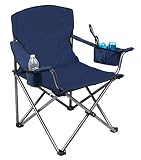 Internet's Best XL Padded Camping Folding Chair - Cooler Bag - Outdoor - Navy Blue - Sports -...