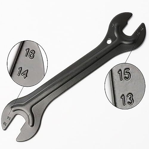 Shallho 2 Pcs Bicycle Hub Cone Wrench Wheel Hub Pedal Free Hub Wrench Cassette Bicycle Removal Repair Tool 13 14 15 16 mm Black - Image 4
