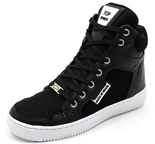 Tenis Botinhas Cano Alto Top Fitness Preto/Branco Tamanho:40