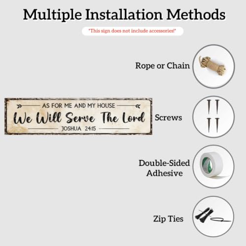 As For Me And My House We Will Serve The Lord Metal Sign 16x4 Inch Rustic Aluminum Bible Verse Wall Decor Farmhouse Christian Home Decoration Church Gift Bedroom Living Room Porch Hanging Artwork - image 3