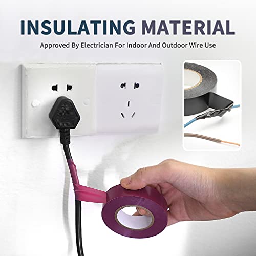 Xrkuu 10 Rolls Multi-Colour Insulation Tape, 15MM x 20M PVC Adhesive Electrical Tape, Multipack Flame Retardant High Temperature Resistance Perfect for Electric Wiring Projects