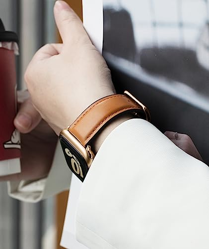 Image of BINLUN Leather Silicone Bands Compatible with Apple Watch 38mm 40mm 41mm 42mm 44mm 45mm 46mm 49mm Sweatproof Replacement Strap for iWatch 11 /10 /9 /8 /7 /6 /5 /4 /3 /2 /1 /Ultra /SE Men Women