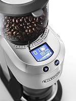 De'Longhi Dedica KG 521.M Elektrische Kaffeemühle, 2,1" LCD Display mit Aroma Funktion, Vollmetallgehäuse, Edelstahl Kegelmahlwerk, einstellbare Mahlgradeinstellung, Silber – Ansicht 4
