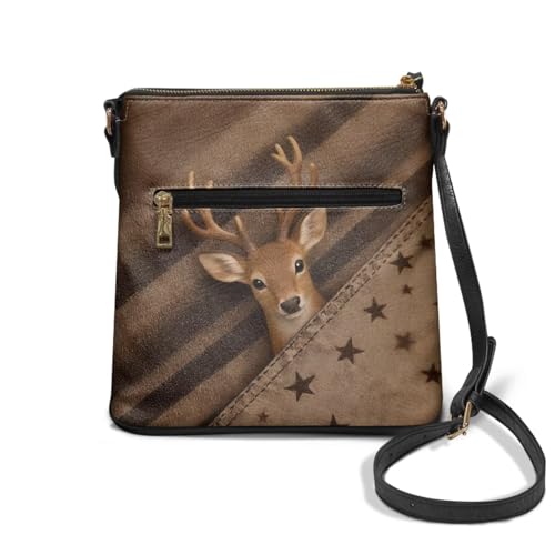 Image of Leather Women Crossbody Hobo Bag Satchel Purse Handbag with Adjustable Shoulder Strap and Zipper Pockets
