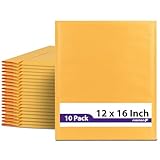 Fosmon 12x16-10 Pack #6 Kraft Bubble Mailer, Padded Shipping Envelopes for Book, Magazine, Documents
