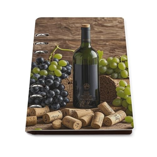 Cuaderno de hojas sueltas A5 de corcho, carpeta de 6 anillas y cubierta duradera