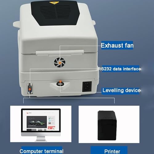 Analizzatore di umidità alogeno, capacità 110 g, gamma di riscaldamento 40-199 °C, timer da 1 a 99 min, per laboratori alimentari, cereali, suolo, prodotti chimici e farmaceutici