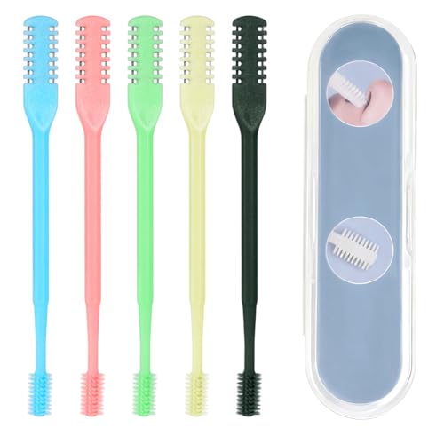 LXUEJIE Manual Nose Hair Trimmer, Double Sided Nose Hair Cutter 360° Rotating Nasal Hairs Trimmer Multicolor 2 in 1 Nasal Hairs Cutter Manual with Cleaning Brush for Women Men (5Pcs)