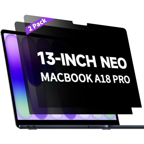 Image of 2-Pack Privacy Screen Protector for MacBook Neo 13-Inch A18 Pro - Matte Laptop Privacy Screen Shield Anti Blue Light Glare Filter for 2026 Mac Neo 13in