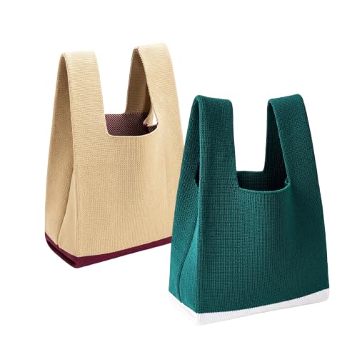 Image of Knot Bag, Mini Knit Tote Bag, Extra Thickened Japanese Knot Bag, Wristlet Handbag - 1 /2 /6 Pack