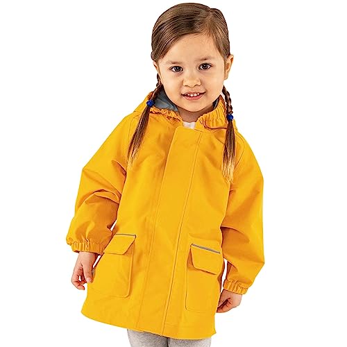 JAN & JUL Baby Puddle-Dry Rain Jacket, Waterproof Coat for Boys and Girls (Yellow, 1T)