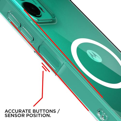 Image of Amazon Basics Back Cover for Motorola Moto G45 5G Mag-Safe Shockproof PC + TPU Protective Case Magnetic Support Bumper Case (Transparent Mag-Safe)