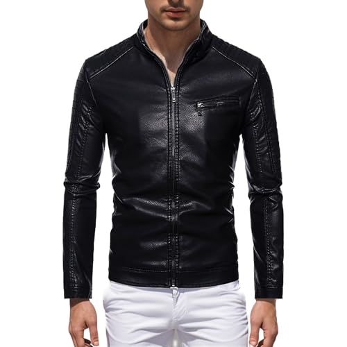 Veste en cuir pour homme douce et premium au design soigné