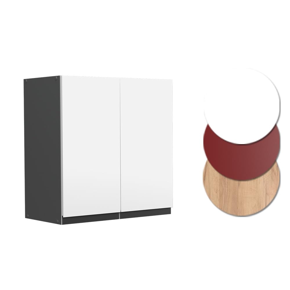 Vicco Hängeschrank R-Line, Weiß, 60 cm J-Shape, zur freien Kombination innerhalb modularer Küchensysteme