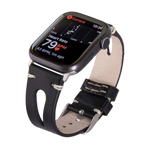 Image of Leather Bands Compatible with Apple Watch Band 40 mm 38 mm 41 mm 42 mm 44 mm 45 mm 46 mm 49 mm Band For Women Straps For Men Handmade Crazy Horse Full Grain Genuine Leather Strap for iWatch Series 11 10 9 8 7 6 SE 3 2 1 Ultra 3 2 1