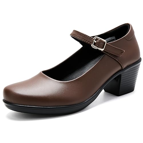 2025 Women's Mary Jane High Heels Pumps, Chunky 2-Inch Heel, Comfortable Dress Shoes for Work, Casual and Office Business, Zapatos para Mujer de Vestir