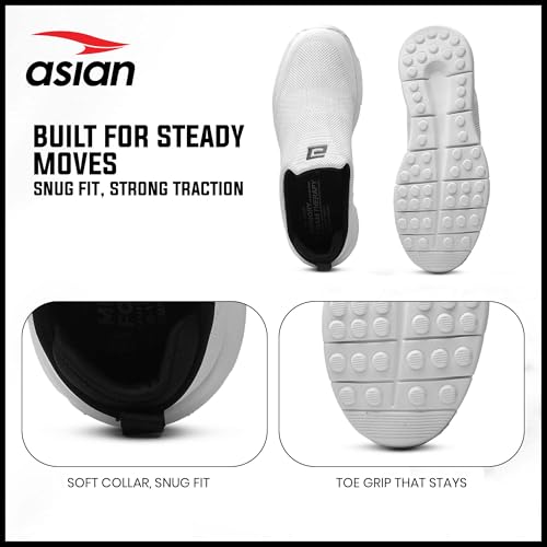 Image of ASIAN Wonderwalk-21 Walking Shoes for Men | Lightweight, Air Cooled Upper & Memory Foam Insole | Slip-On Sneakers for Walking, Travel & All-Day Comfort