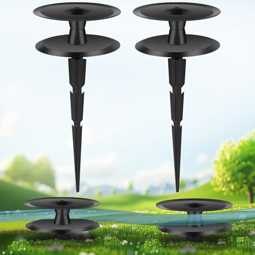 2PCS Metal Garden Hose Guide Spike Hose Guides for Garden Heavy Duty Cast Iron Garden Hose Guides for Outside Rustproof Coated Hose Guide Stakes for Lawn & Yard Plant & Flower Bed Protection