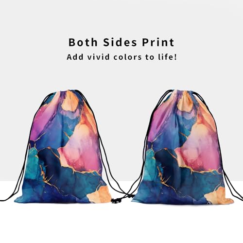 Image of Nerxy Colorful Marble Gymnastics Grip Bag - Marbling Grip Bags for Gymnastics Mini Gym Bag Marbled Drawstring Storage Pouch Adjustable