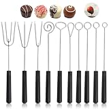 10 Stücke Schokoladengabeln, Edelstahl Candy Schokoladen Fondue Diping Gabeln Backware Dekoratives Werkzeug für handgefertigte Pralinen, Süßigkeiten, Pralinen, Trüffel